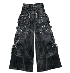 Leather Pants Winter men Low Waist Straight Pattern Button Fly Closure High Street 2026 Custom Wholesale slim fit leather pants - Product Image 1