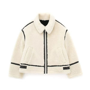 New Sherpa Fashion Fleece Fur All in One <b>Jacket</b> Retro Lapel <b>Long</b> Sleeve Zipper Sherpa <b>Jacket</b> for <b>Men's</b> Pakistani Supplier - Product Image 1