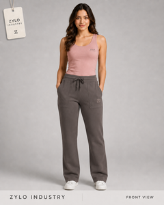High Quality Anti-static Eco-Friendly High-Waisted Front Pocket Panels Polyester/Cotton Fleece Winter <b>Lace</b> Streetwear - Product Image 4