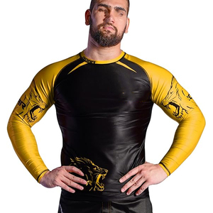 High Quality Men Long Sleeve Rash Guard <b>Compression</b> <b>Shirt</b> Graphic Print UV Protection Custom Logo OEM - Product Image 1