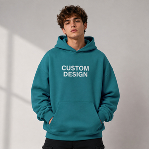 Sweat-shirts personnalisés pour hommes, surdimensionnés, grandes tailles, en molleton de coton épais, sweat-shirts lourds à épaules tombantes personnalisés - Product Image 1