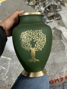 Premium Brass Hand Engraved Cremation Urns for Human Ashes Customized Brass Urn Handcrafted Brass Adult Ashes Urns Wholesale - Product Image 4