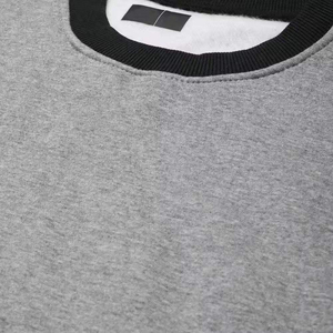 High Quality Custom Men <b>Grey</b> Black Contrast Rib Crewneck <b>Sweatshirt</b> Zip Pocket Athletic Pullover <b>Sweatshirt</b> - Product Image 6