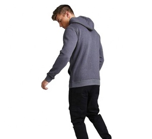 Hombres personalizable 100% algodón impreso Logo bordado cuello redondo de punto de talla grande sudaderas con capucha de manga larga impermeable para el invierno - Product Image 3