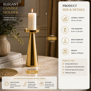 Support à bougie en laiton de qualité supérieure pour la décoration intérieure, centre de table de mariage, bougeoir vintage en métal, vente en gros - Product Image 5