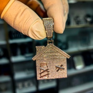Pendentif Traphouse en Moissanite VVS de haute qualité, testé au diamant, style Hip Hop, en argent massif 925, bijoux fins, entièrement serti de pierres brillantes - Product Image 3