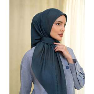 Hijab léger en polyester gaufré Faiba, toutes couleurs, pour usage quotidien, accessoire vestimentaire féminin - Product Image 3