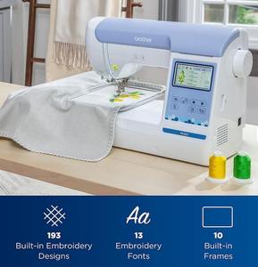 Máquina de bordar MERIT Brothers PE900 de 5" x 7" con hilos de bordar y kit de accesorios Deluxe con más de 250 piezas - Product Image 1