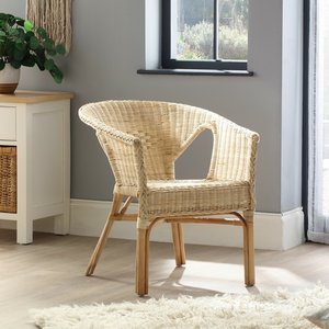 Rattan <b>Garden</b> <b>Chair</b> Coastal Style Outdoor Furniture Durable Tapered Leg Arm <b>Chair</b> for Living Room or Home Office - Product Image 1