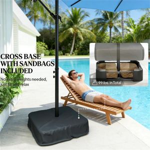 Ombrellone Solare per Terrazzo e Cortile Blu Lago con Base - Product Image 3