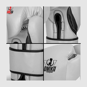 Custom Logo Metallic Gold Green Boxing <b>Gloves</b> Lightweight Professional PU/<b>PVC</b>/Leather Breathable Full Finger for Wrist Strap - Product Image 3