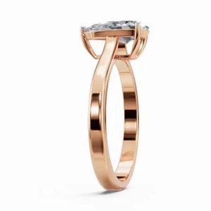 Anillo Solitario Aurelia con Diamante Cultivado en Laboratorio, Corte Pera, en Oro Amarillo, Rosa y Blanco de 9kt, 14kt y 18kt, 0.30 Quilates, Joyería Fina Sostenible - Product Image 4