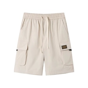 Pantalones Cortos Cargo de Algodón para Hombre, Ligeros, Transpirables, de Color Sólido, con Cordón en la Cintura y Bolsillos con Cremallera, Pantalones Cortos Casuales de Verano - Product Image 2