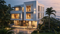 Villa modulaire moderne de luxe avec piscine, Grand Oasis, villa conteneur modulaire, resort tropical, villa préfabriquée