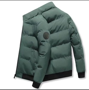 Veste polaire unisexe noire à col montant, fermeture éclair, imperméable, coupe-vent, tenue d'hiver formelle, coupe classique, badge sur la manche gauche - Product Image 3