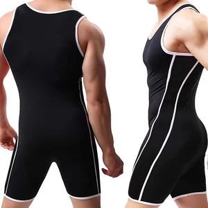 Combinaison de lutte personnalisée avec logo, extensible, respirante, légère, professionnelle, couleur noire, confortable, standard d'entraînement - Product Image 3