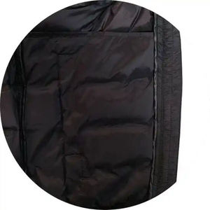 Veste matelassée noire pour homme, col montant, fermeture éclair, coupe-vent, légère, manteau d'hiver - Product Image 3