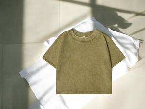 Camiseta Corta para Mujer con Lavado Ácido, Logotipo Personalizado, Algodón, Estilo Vintage, Ropa Urbana para Mujer, Marca Privada, Fabricante OEM - Product Image 3