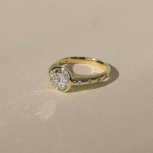 IGI/GIA Lab Grown Cut Diamond Vintage 14k Yellow Wedding/Engagement Ring Unisex Fine White Gold for Anniversary Party-Worthy - Product Image 3