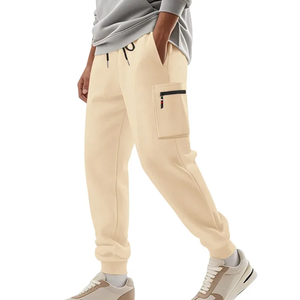 Pantalones de Trabajo con Múltiples Bolsillos y Cierre, Elásticos, Ajustados, con Lazos, Mangas Casuales, Cintura Alta Elástica, Color Sólido, para Deportes de Verano para Hombre - Product Image 5