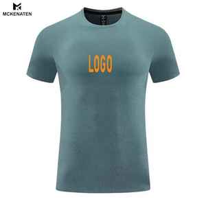 T-shirt surdimensionné en polyester tricoté pour homme, coupe décontractée, 180g, couleur unie, impression sérigraphique - Product Image 1