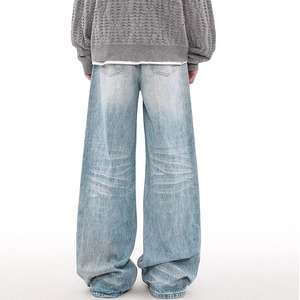 Jean décontracté ample pour homme, coupe large, style vintage, en denim noir, streetwear - Product Image 5