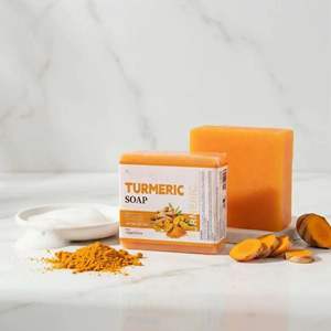 Jabón de Cúrcuma Artesanal Vegano de Alta Calidad, Hidratante y Aclarante, Oferta al por Mayor para Compradores Globales - Product Image 5