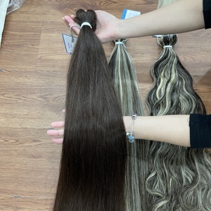 Extensions de cheveux tissées à la machine BEST VENDOR de 24 pouces, toutes couleurs, cheveux humains du Vietnam, sans perte ni nœuds - Product Image 2