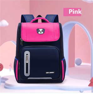 Sac d'école pour enfants motif ours de dessin animé, avec fermeture éclair, résistant à l'eau, en nylon, multicolore, grande capacité, sac à dos de jour - Product Image 2