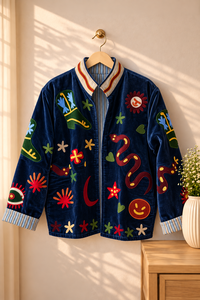 Women Floral Embroidered Mandarin Collar <b>Robe</b> <b>Kimono</b> Style <b>Long</b> Sleeve Full Length Cotton Knitted Autumn Fashion Soft Black - Product Image 3