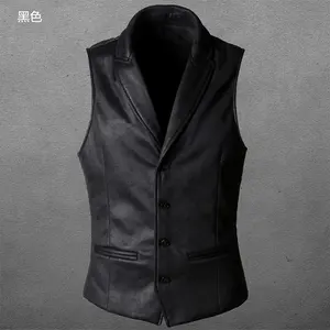 Retro <b>Suede</b> Vest <b>Men</b> Vintage Style Slim Fit Autumn Winter <b>Mens</b> Sleeveless <b>Jacket</b> V Neck Warm Waistcoat - <b>Brown</b>, XXL - Product Image 2