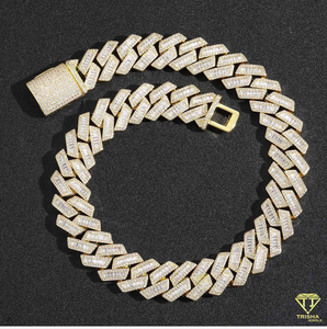 Custom Lock Necklace 18mm Cuban Link <b>Chain</b> with VVS Moissanite Diamonds in 925 Sterling Silver <b>Iced</b> <b>Out</b> Jewelry - Product Image 5