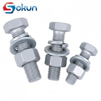 Vis hexagonale entièrement filetée en acier au carbone galvanisé ASTM M8 M16, fixations et boulons à tête hexagonale zingués 5/8" Classe 4.8