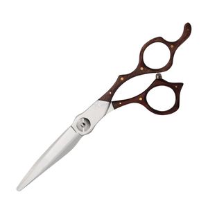 Professional Hairdressing Scissors Dark Brown Wood <b>Handle</b> Stainless Steel Salon Barber Stylist Hair Cutting <b>Shears</b> - Product Image 3