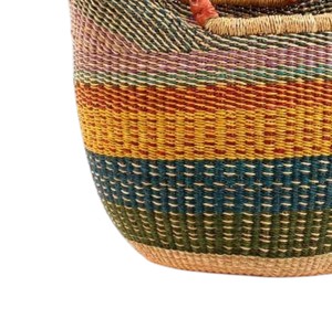 Eco Friendly Colorful Seagrass <b>Handbags</b> Luxury Leather Handle Woven <b>Straw</b> Tote Bag Fashion Women Summer Beach Bag OEM ODM - Product Image 4