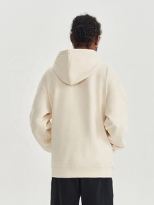 Sweat-shirts à capuche 100 % coton épais, personnalisables avec logo, coupe oversize, impression en relief, sans cordon de serrage, pour hommes - Product Image 4