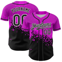 Maillot de baseball noir personnalisé avec impression par transfert thermique, numéro de joueur d'équipe personnalisé, uniforme de sport unisexe à manches courtes