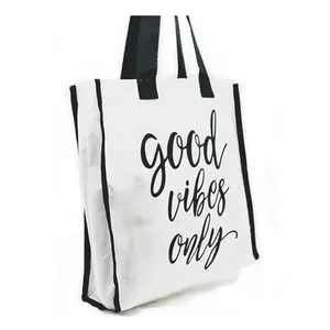 High Quality Eco-Friendly Cotton Tote <b>Bag</b> with <b>Long</b> Handle Customized Logo Screen Printed Exported From India-Paramount Brand - Product Image 1