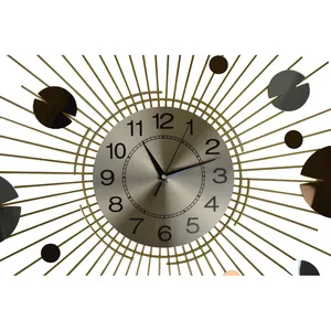 ZE-3247U Metal Handicraft <b>Wall</b> <b>Clock</b> Mid Century Modern Geometric <b>Design</b> Circular Hanging Eco-Friendly Decorative Art Abstract - Product Image 3