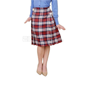 Women Casual Solid Knitted Breathable Kilt <b>Skirt</b> with <b>Elastic</b> Waist Pleated Mini <b>Skirt</b> 100% Polyester - Product Image 5
