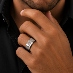 Anillo Rectangular de Plata de Ley 925 Namivaa para Mujer, Anillo Geométrico Clásico de Alto Brillo para Bodas, Fiestas y Uso Diario - Product Image 1