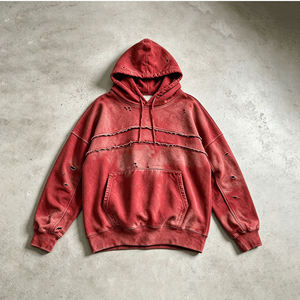 Sweat-shirt à capuche rose surdimensionné unisexe, décontracté, en coton French Terry, avec poche, longueur standard, pour l'automne - Product Image 1