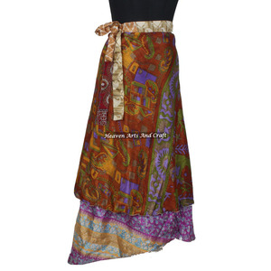 Falda Larga de Seda Mágica Única, Vestido Envolvente de Seda para Dormir, Envolvente de Seda India para Verano, Fabricante Mayorista de Jaipur - Product Image 4