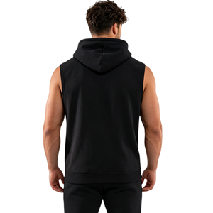 Men's <b>Sleeveless</b> Hooded V-neck Sweatshirt <b>Hoodie</b> with Pocket Digital Printing 100% Cotton Eco-Friendly Casual Streetwear - Product Image 3