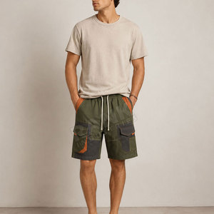 Wholesale Prices Quick-Drying Men Casual Cargo Shorts Lightweight Drawstring Waist Men Cargo Shorts For Sale - Product Image 4