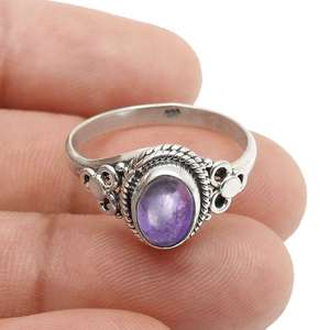 Latest Design <b>Ring</b> Made of 925 Sterling Silver <b>Fine</b> <b>Ring</b> Handmade Bohemian Minimalist Jewelry With Oval Cut Amethyst Gemstone - Product Image 4