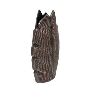 Vase à plumes en métal moderne très prisé, fait main, décoration de table, hauteur 39 cm, finition argentée - Product Image 2