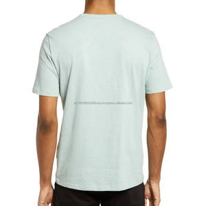 Camiseta de Cuello Redondo Azul Claro, la Mejor Camiseta Estampada de Fibra de Bambú y Algodón - Product Image 3