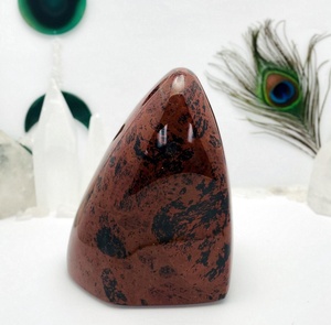 Natural Mahogany Obsidian Free Form <b>standing</b> Gemstone Rock Polished Stone <b>crystal</b> free form healing Palm Stone - Product Image 5