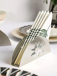 Metal Napkin <b>Holder</b> Arch Panel Gold Finish Decorative <b>Tissue</b> Organizer Modern Tabletop <b>Kitchen</b> Stand - Product Image 5